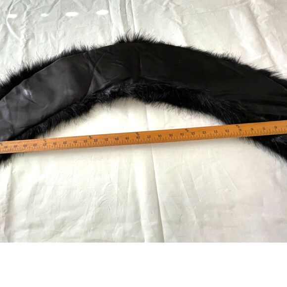 Faux Fur Stole Collar Shoulder Wrap Wedding Black Bridal Mob Wife Prom Party VTG - Picture 5 of 7